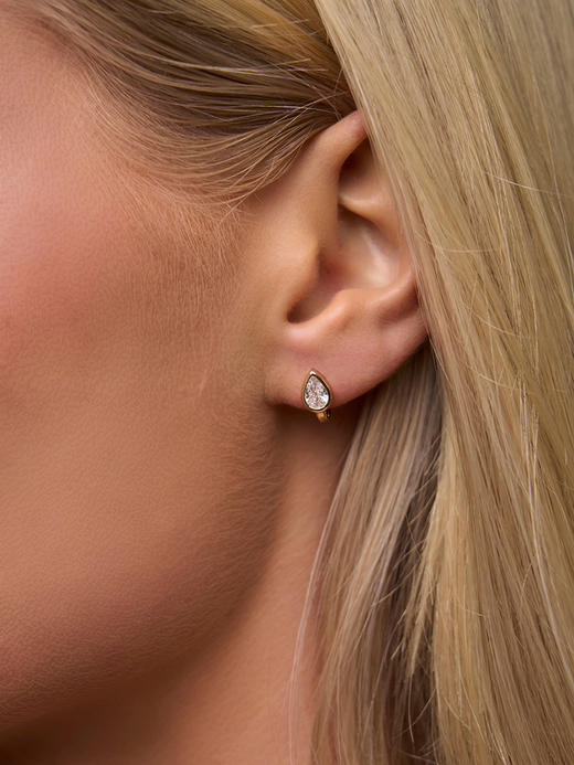 订购8周到｜Lili Claspe-Rhea Pear-金色 锆石 耳环［美国设计师］ 商品图0