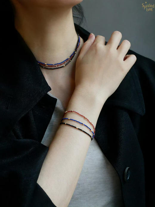 SpoiledBrat Jewelry钱币系列 | 石榴石 青金石 黑尖晶钱币项链 商品图9