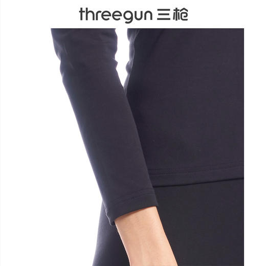 Threegun三枪 丝柔皮马棉圆领女打底衫-22976A921 商品图3