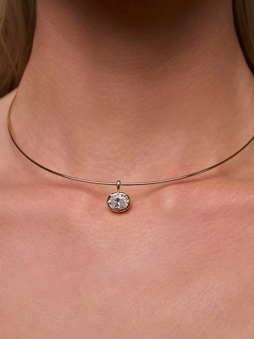 订购8周到｜Lili Claspe-Mara Oval-金色 锆石 吊坠［美国设计师］ 商品图1