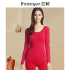 Threegun三枪 美体修身复合保暖花边领女内衣上衣-22860A021 商品缩略图0