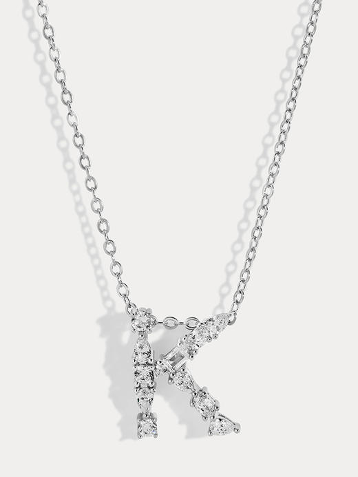 订购8周到｜Lili Claspe-Mavis Letter-字母 银色 锆石 吊坠 项链［美国设计师］ 商品图4