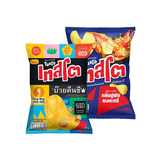 TASTO酸梅味/咖喱蟹风味薯片42g 152898/152899 商品图0