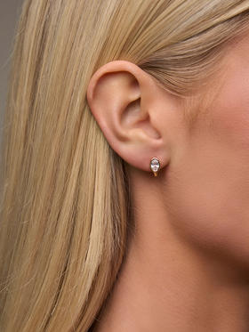 订购8周到｜Lili Claspe-Rhea Oval-金色 锆石 耳环［美国设计师］