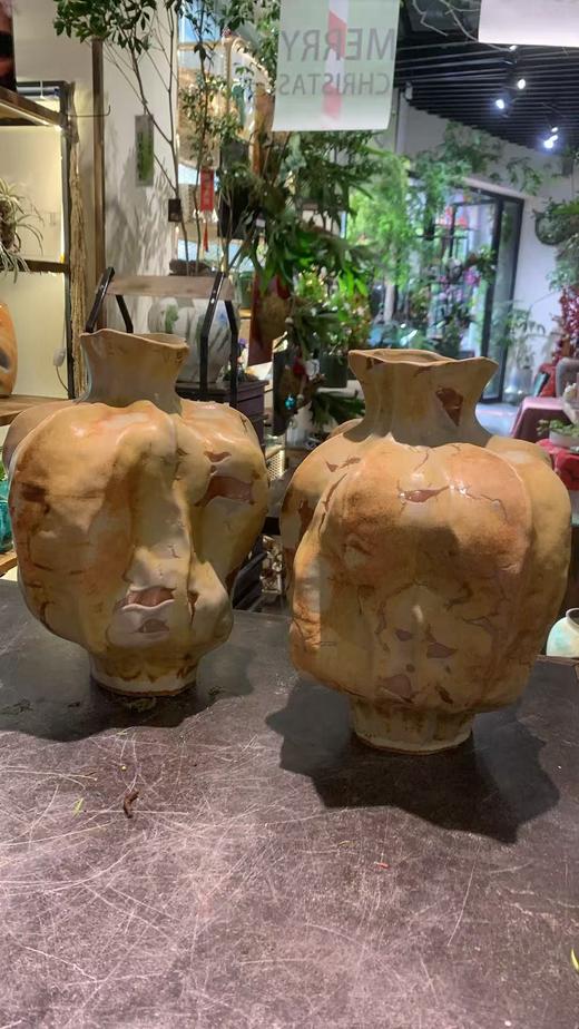 不规则米黄色花盆 商品图0