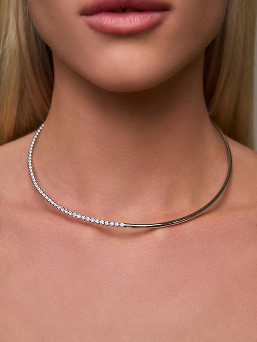 订购8周到｜Lili Claspe-Reese-瑞茜 银色 网球 锆石 项圈［美国设计师］ 商品图0