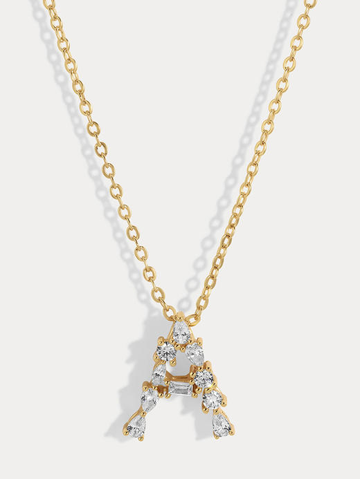 订购8周到｜Lili Claspe-Mavis Letter-字母 金色 锆石 吊坠 项链［美国设计师］ 商品图1