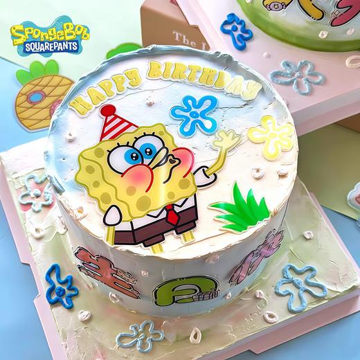 【海绵宝宝吹蜡烛】叮当CAKE爆款儿童蛋糕-鲜果奶油蛋糕 商品图0