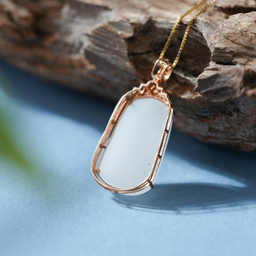 「一口价」【金萃福韵】金镶羊脂玉挂件 商品图4