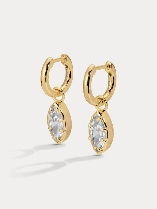 订购8周到｜Lili Claspe-Estelle Marquise-金色 马眼形锆石 吊坠 耳环［美国设计师］ 商品图1