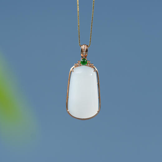 「一口价」【金萃福韵】金镶羊脂玉挂件 商品图1