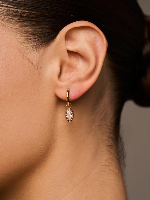 订购8周到｜Lili Claspe-Estelle Marquise-金色 马眼形锆石 吊坠 耳环［美国设计师］ 商品图3