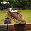 预售|Safiya/索菲娅2025复古毛毛鞋厚底休闲圆头双系带加绒保暖德训鞋SFD4112083 商品缩略图0