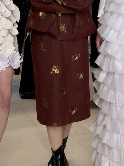 盛唐牡丹 | 牛仔串珠新中式半裙 商品图0