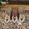 预售|Safiya/索菲娅2025复古毛毛鞋厚底休闲圆头双系带加绒保暖德训鞋SFD4112083 商品缩略图2