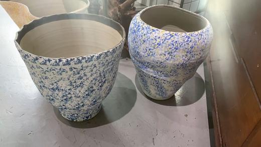 蓝白色花盆 商品图0