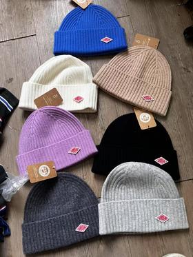 DanTon小轻奢羊毛帽....日本线刺绣标秋冬针织帽冷帽男女同款毛线帽羊毛混纺毛线帽