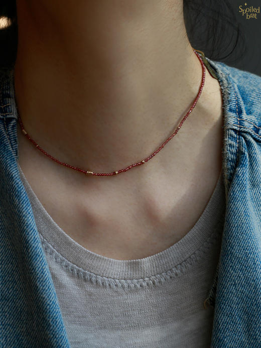 SpoiledBrat Jewelry钱币系列 | 石榴石 青金石 黑尖晶钱币项链 商品图2