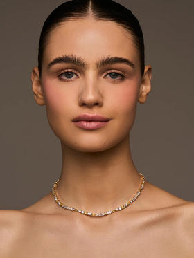 北京仓｜Lili Claspe-Mavis Tennis-网球 金色 双色锆石 项链［美国设计师］