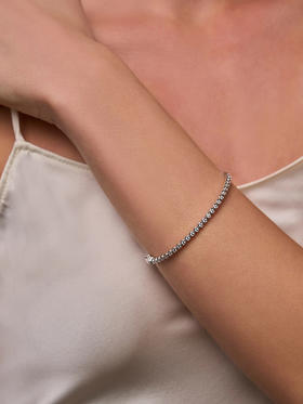 订购8周到｜Lili Claspe-Reese-瑞茜 银色 网球 锆石 手镯［美国设计师］