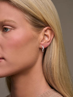 订购8周到｜Lili Claspe-Bryn-布林 银色 锆石 大号 耳环［美国设计师］