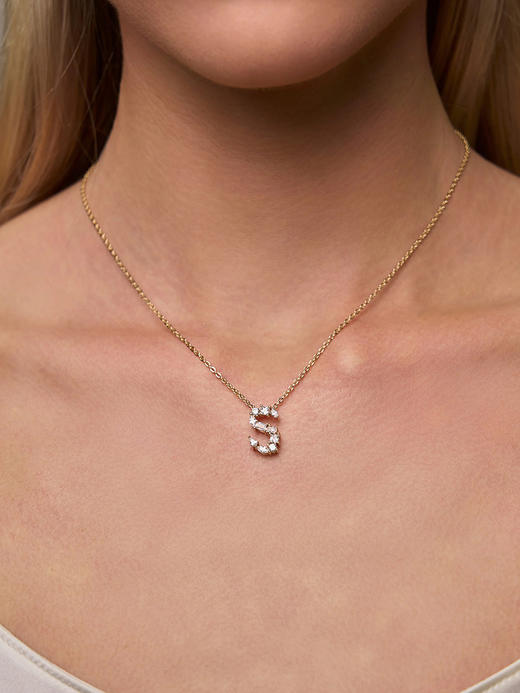 订购8周到｜Lili Claspe-Mavis Letter-字母 金色 锆石 吊坠 项链［美国设计师］ 商品图13