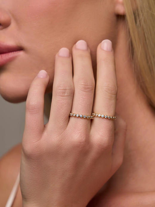 订购8周到｜Lili Claspe-Reese-瑞茜 金色 迷你 叠叠乐 锆石 戒指［美国设计师］ 商品图0