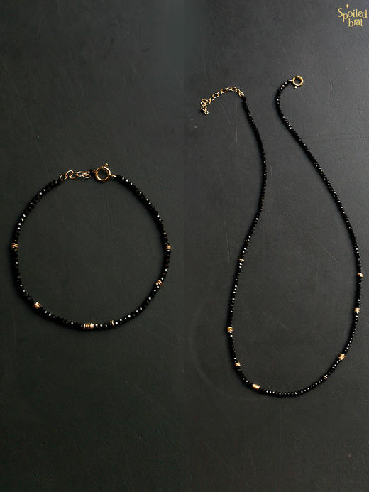 SpoiledBrat Jewelry钱币系列 | 石榴石 青金石 黑尖晶钱币项链 商品图5