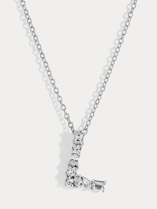 订购8周到｜Lili Claspe-Mavis Letter-字母 银色 锆石 吊坠 项链［美国设计师］ 商品图5