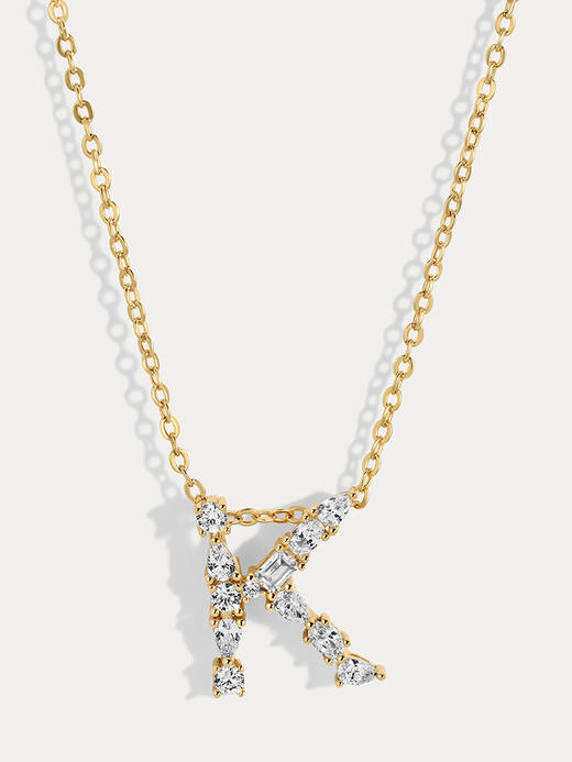 订购8周到｜Lili Claspe-Mavis Letter-字母 金色 锆石 吊坠 项链［美国设计师］ 商品图5