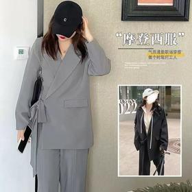 参与8折活动 ！超级福利【诗铭洛可】2026W752西服外套侧系带显瘦遮肉气场外套