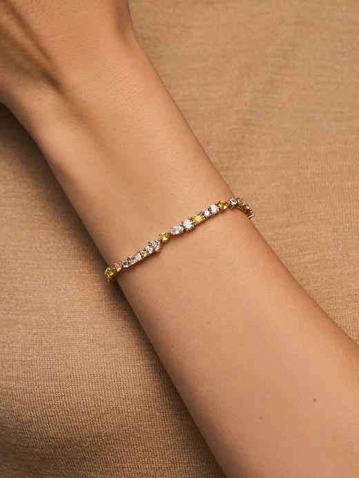 北京仓｜Lili Claspe-Mavis Tennis-网球 金色 双色锆石 手链［美国设计师］ 商品图3