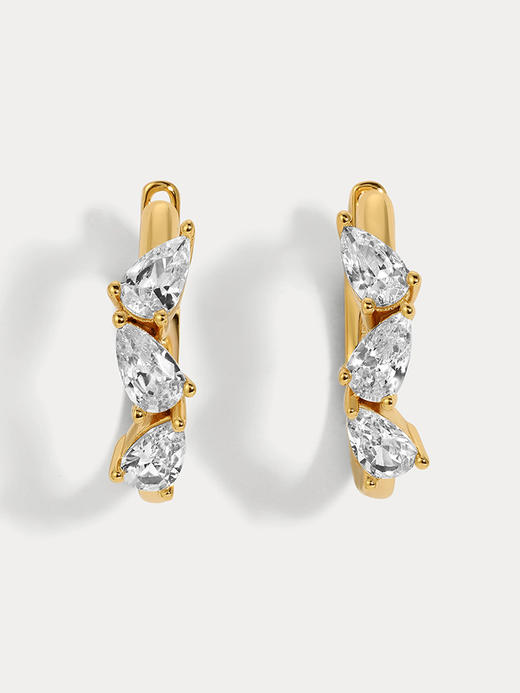 订购8周到｜Lili Claspe-Bryn-布林 金色 锆石 大号 耳环［美国设计师］ 商品图2