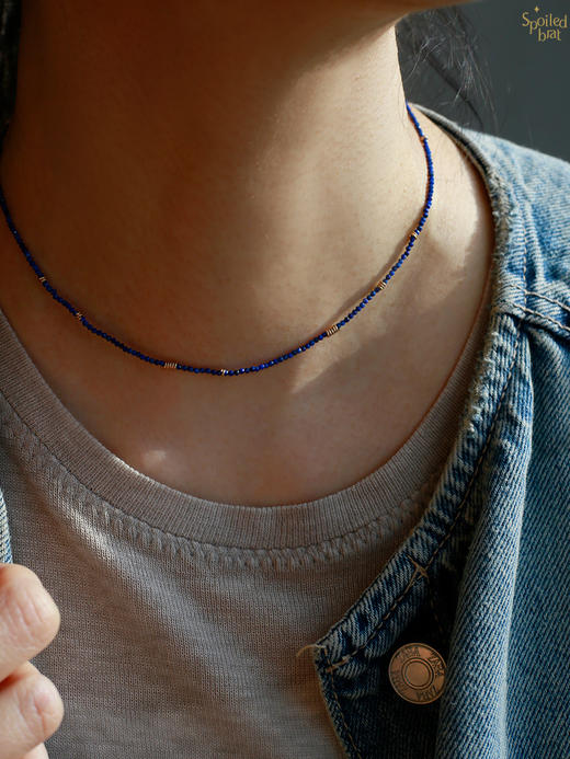 SpoiledBrat Jewelry钱币系列 | 石榴石 青金石 黑尖晶钱币项链 商品图4