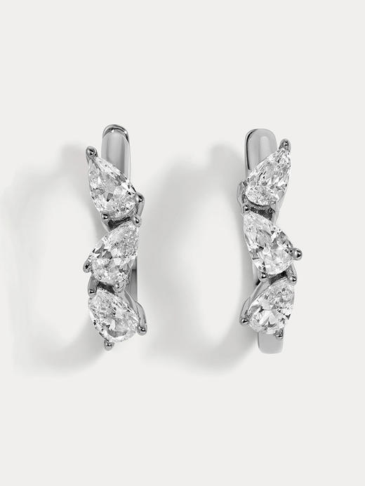 订购8周到｜Lili Claspe-Bryn-布林 银色 锆石 大号 耳环［美国设计师］ 商品图2