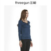 Threegun三枪 维耐寒德绒花边V领长袖女衫-22552A921 商品缩略图7