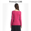 Threegun三枪 维耐寒德绒花边V领长袖女衫-22552A921 商品缩略图2