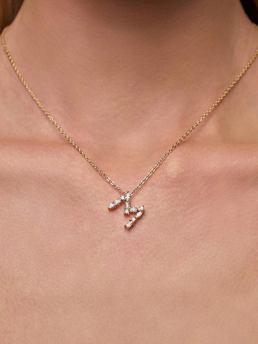 订购8周到｜Lili Claspe-Mavis Letter-字母 金色 锆石 吊坠 项链［美国设计师］ 商品图9