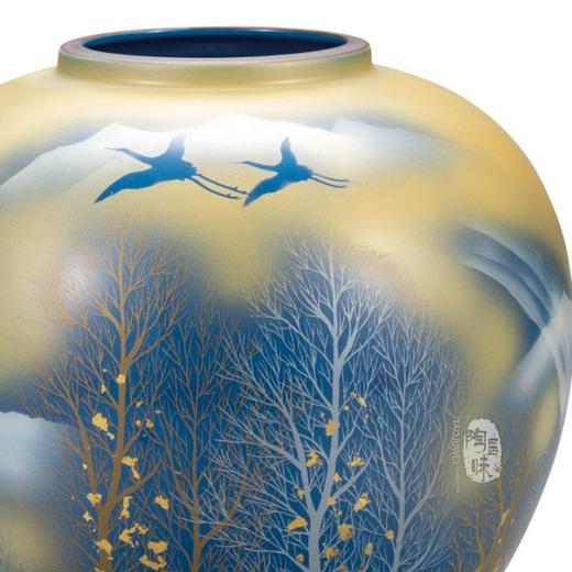 日本原装进口九谷烧日式台面陶瓷花瓶客厅居家摆件装饰品创意礼品九谷烧金云木立花瓶23.5cm 商品图2