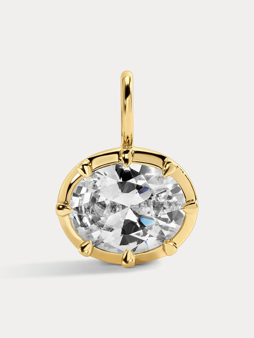 订购8周到｜Lili Claspe-Mara Oval-金色 锆石 吊坠［美国设计师］ 商品图0
