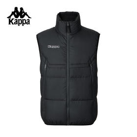 Kappa 男2025冬季新款黑色立领羽绒马甲保暖轻薄款外套K0EZ2NY80S