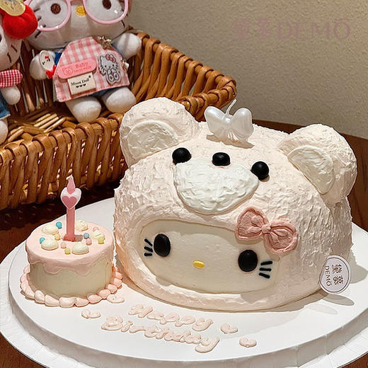 粉粉小熊kitty·创意主题奶油蛋糕|Pink little bear kitty 商品图0