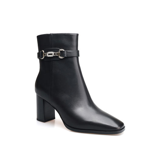 豪麟名鞋迪嘉女鞋短靴牛皮革DJELA52WN018黑色 商品图0