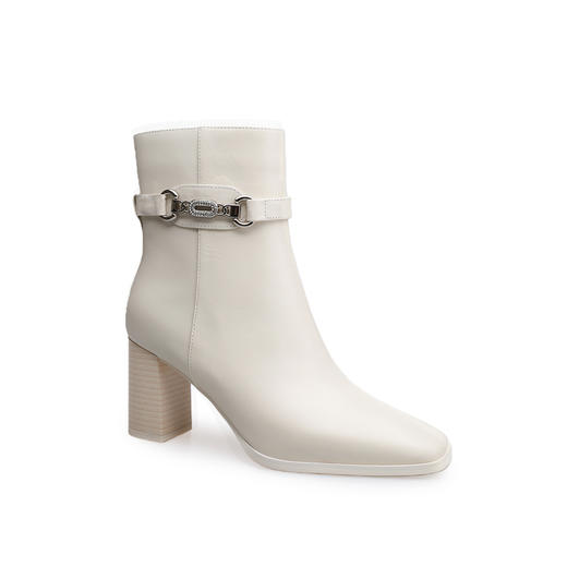 豪麟名鞋迪嘉女鞋短靴牛皮革DJELA52WN018白色 商品图0