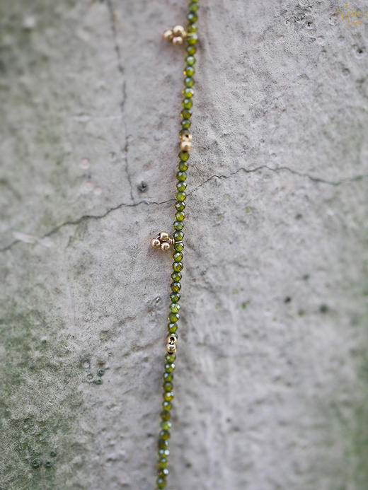 SpoiledBrat Jewelry草绿色锆石三叶金珠手链 商品图3