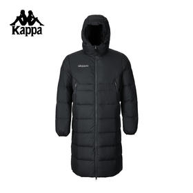 Kappa 冬季新款黑色长款连帽羽绒外套保暖加厚运动外套K0EZ2YY80S