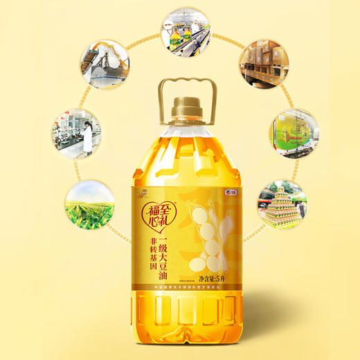 【福至心礼大豆油】中粮福临门福至心礼非转基因一级大豆油5L！家常烹饪油，煎炒烹炸，性价比之王！ 商品图2