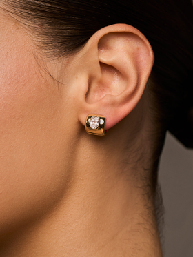 订购8周到｜Lili Claspe-Lustre-金色 锆石 耳钉［美国设计师］