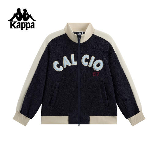 Kappa 复古针织开衫女2025新款立领拉链开衫宽松外套男K0G22WK02 商品图0