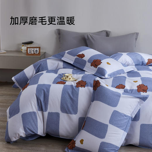 奥若拉 甄选棉全棉磨毛加厚保暖三件套/四件套 商品图2